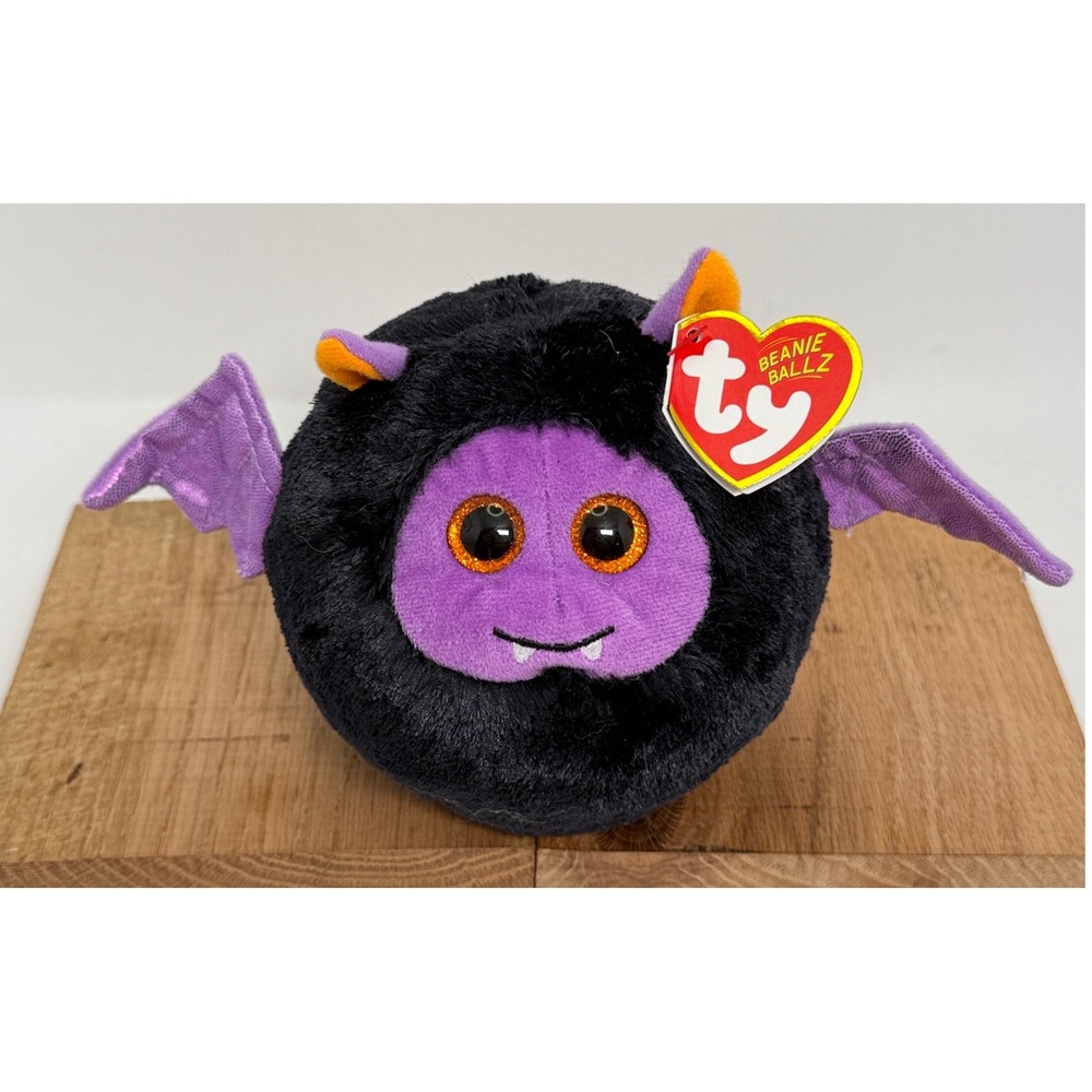 Ty Beanie Ballz with tag Black Batty Bat Plush Halloween Toy Collectible Gift